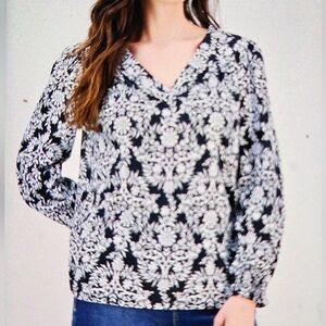 Style & Co. Black and White Floral Tunic